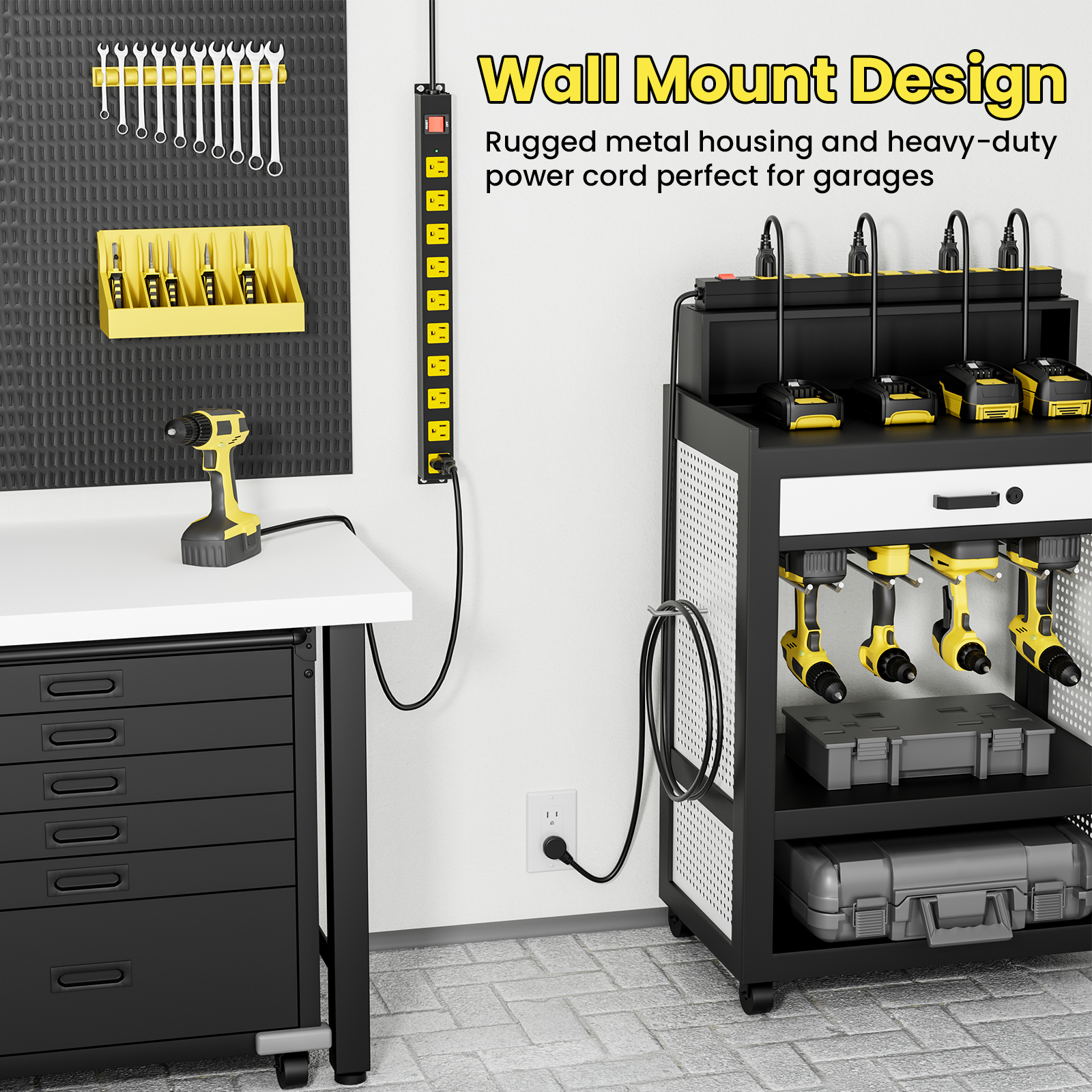 US 10 outlets long power strip