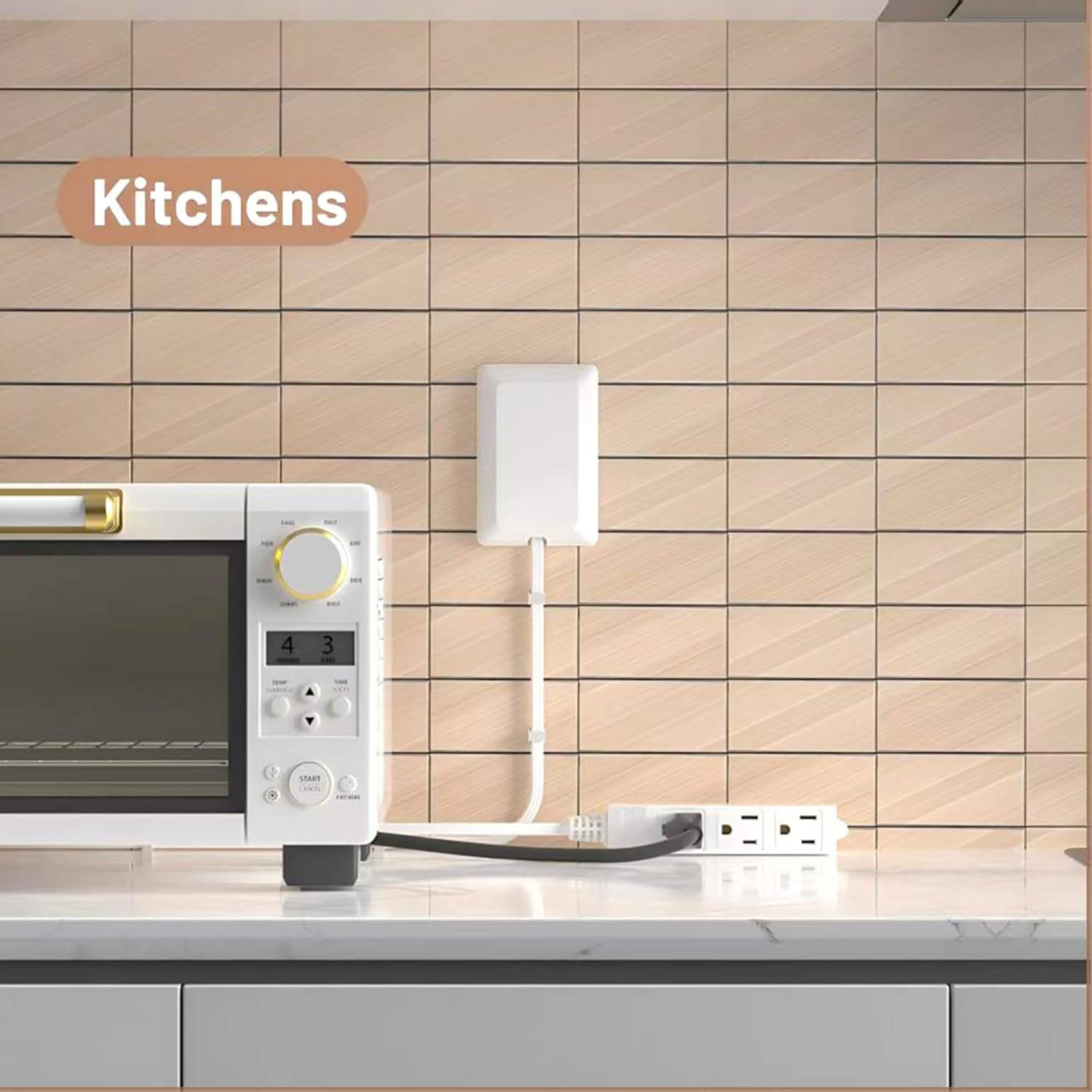 Flat Plug Power Strip Wall Outlet