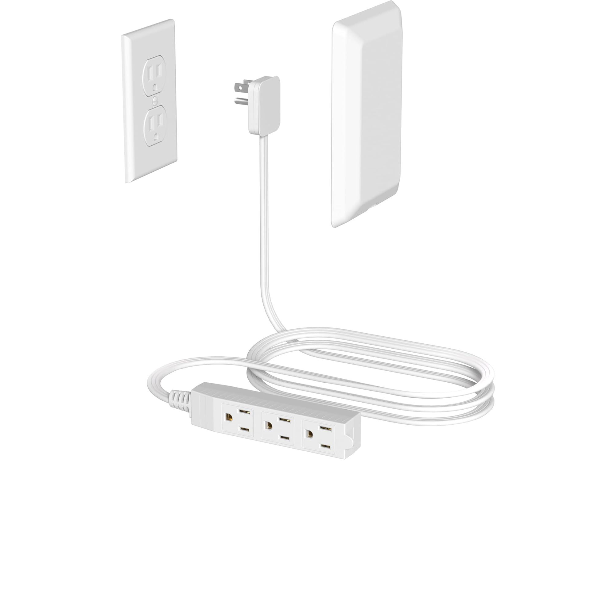 Flat Plug Power Strip Wall Outlet