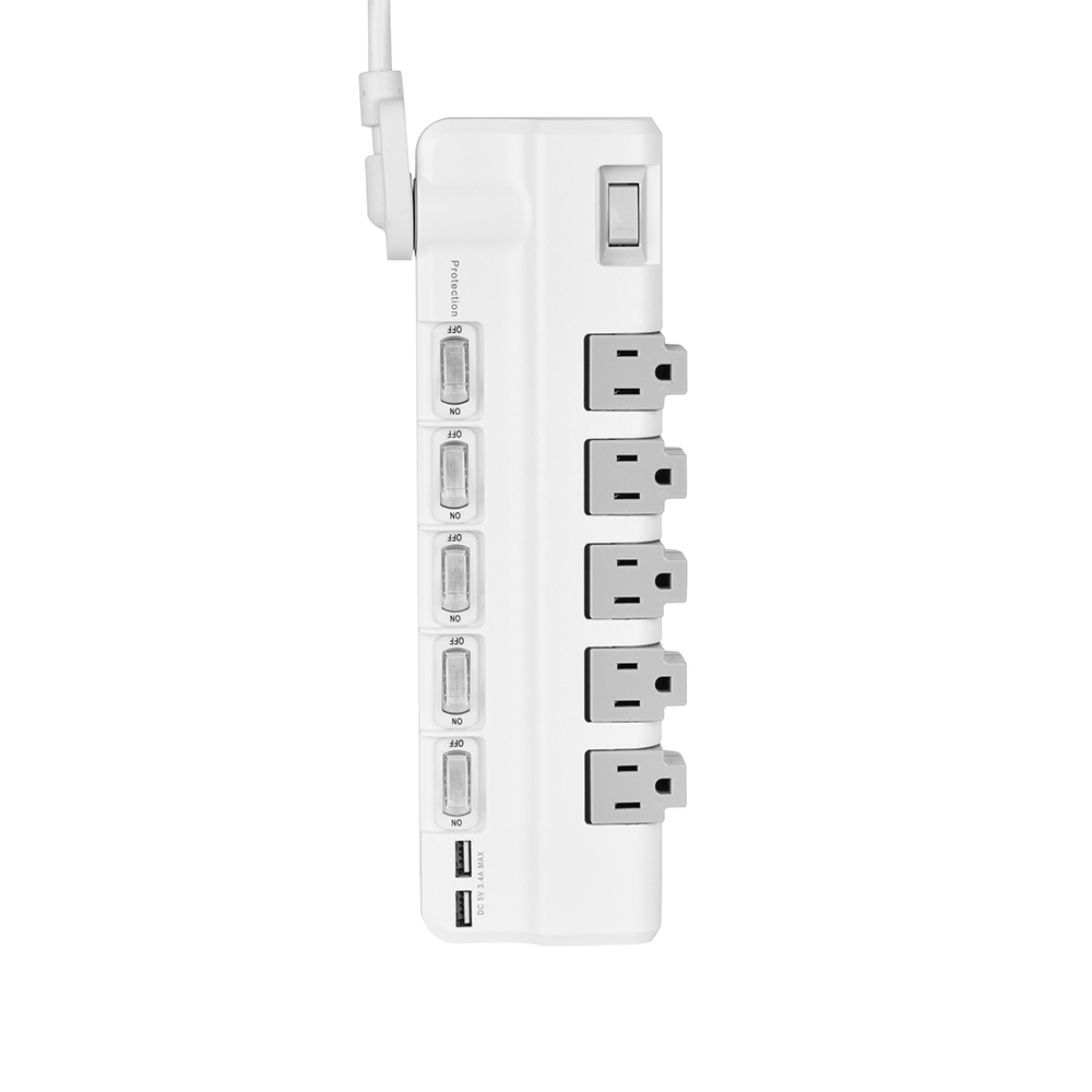 5 Outlets Rotatable Power Strip