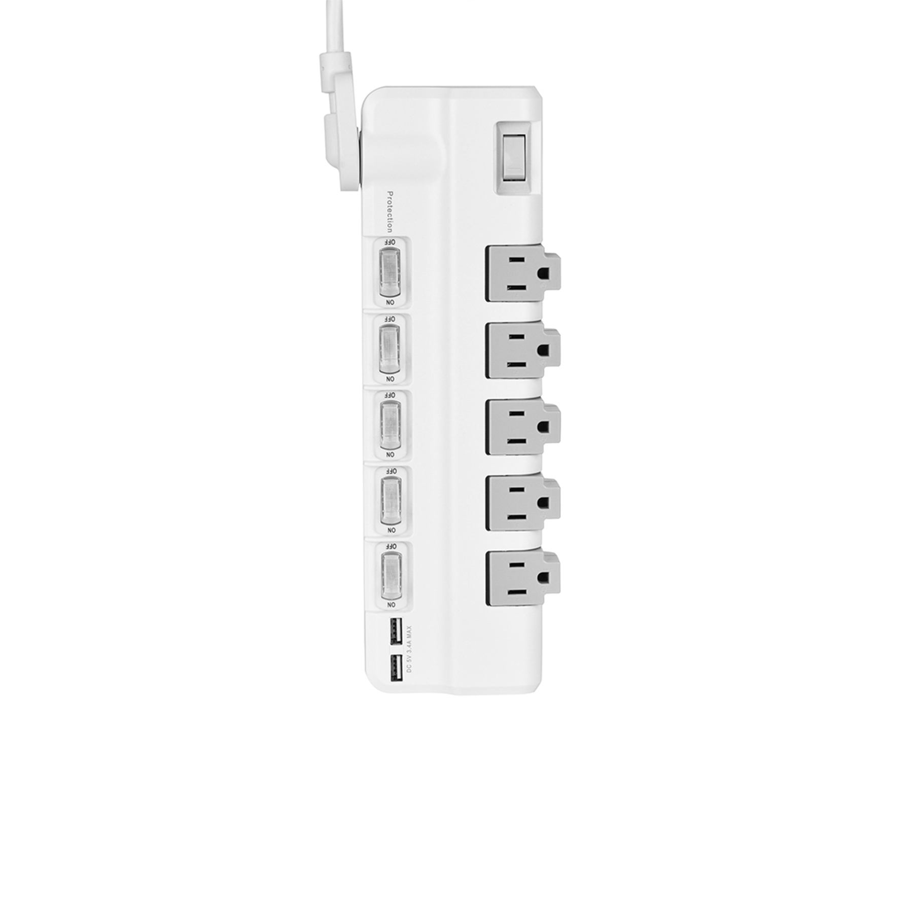 5 Outlets Rotatable Power Strip
