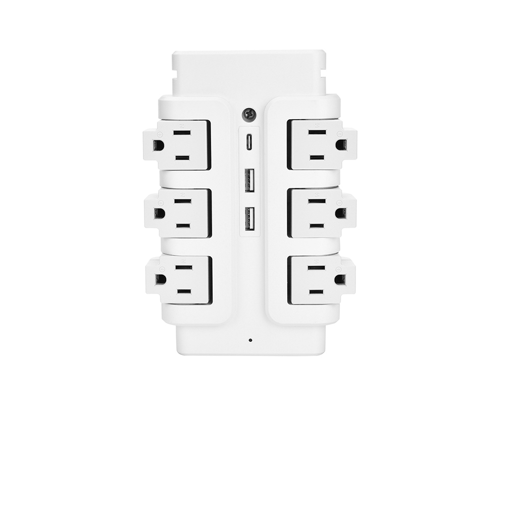 6-Outlet Rotating Wall Socket