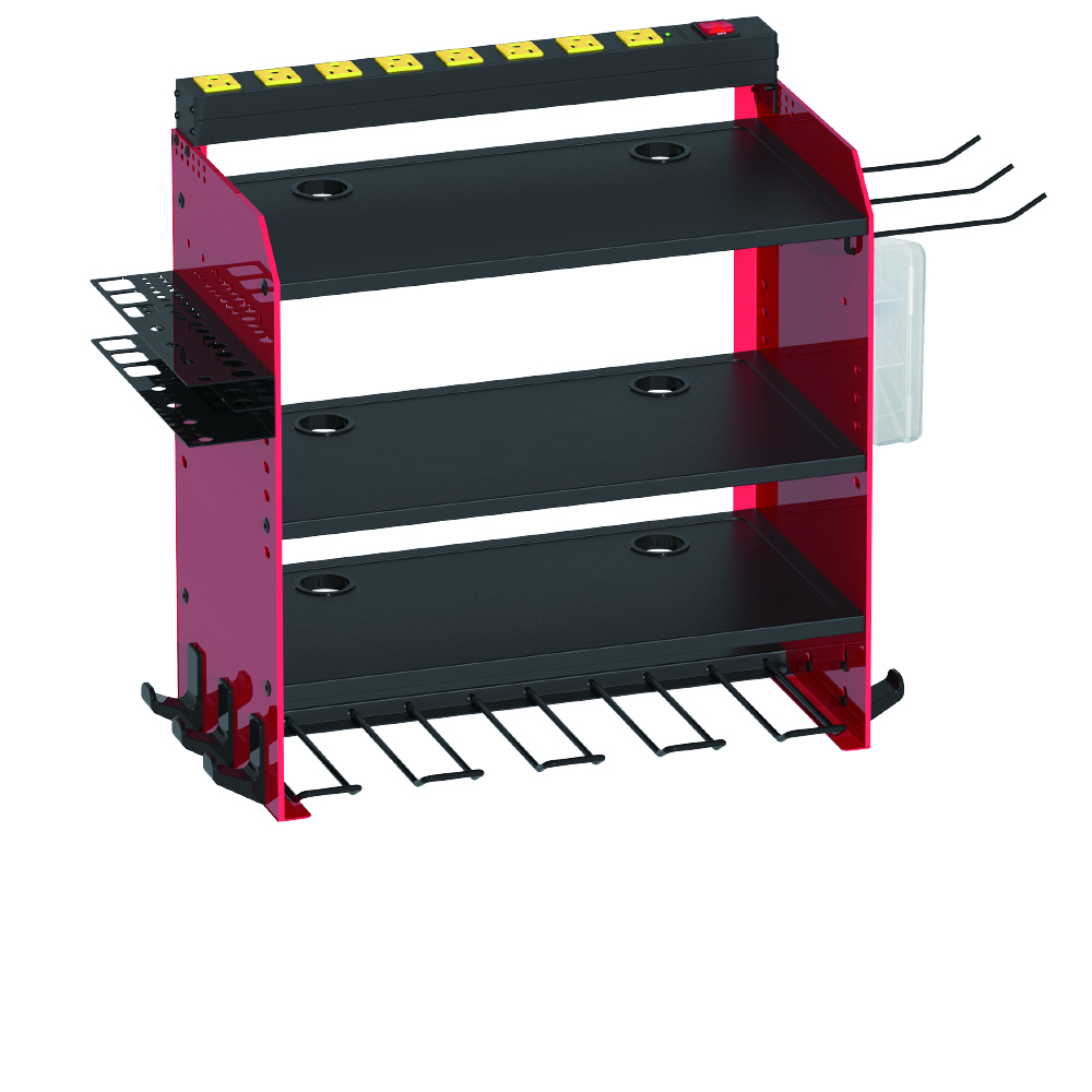 4-Layer Wall-Mounted Power Tool Organizer Rack
