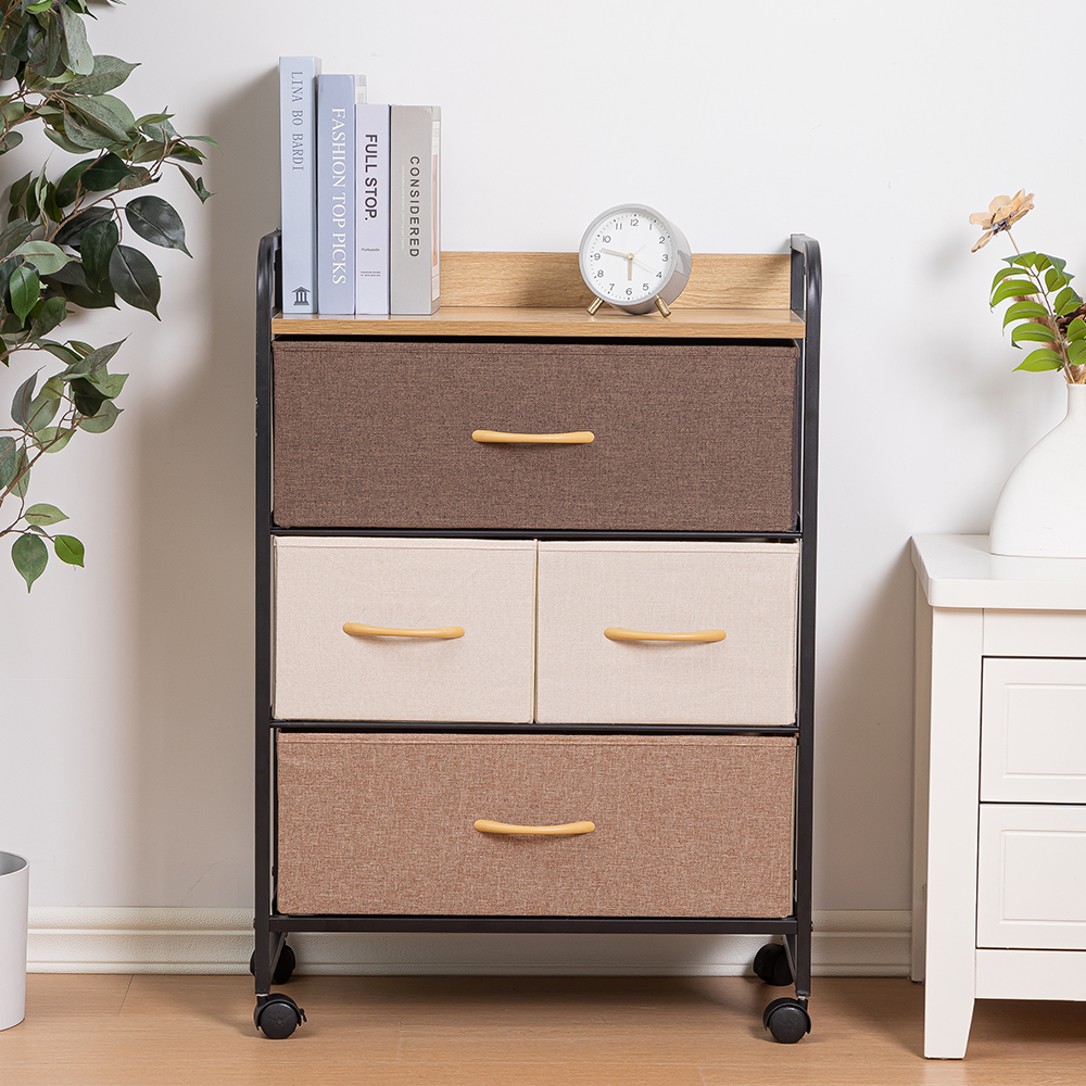​Color-blocked 4-drawer Fabric Chest