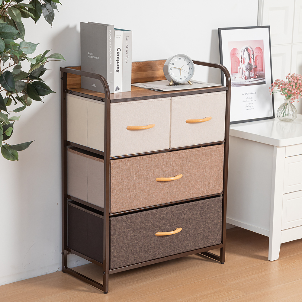 Color blocked 4-drawer Fabric Chest