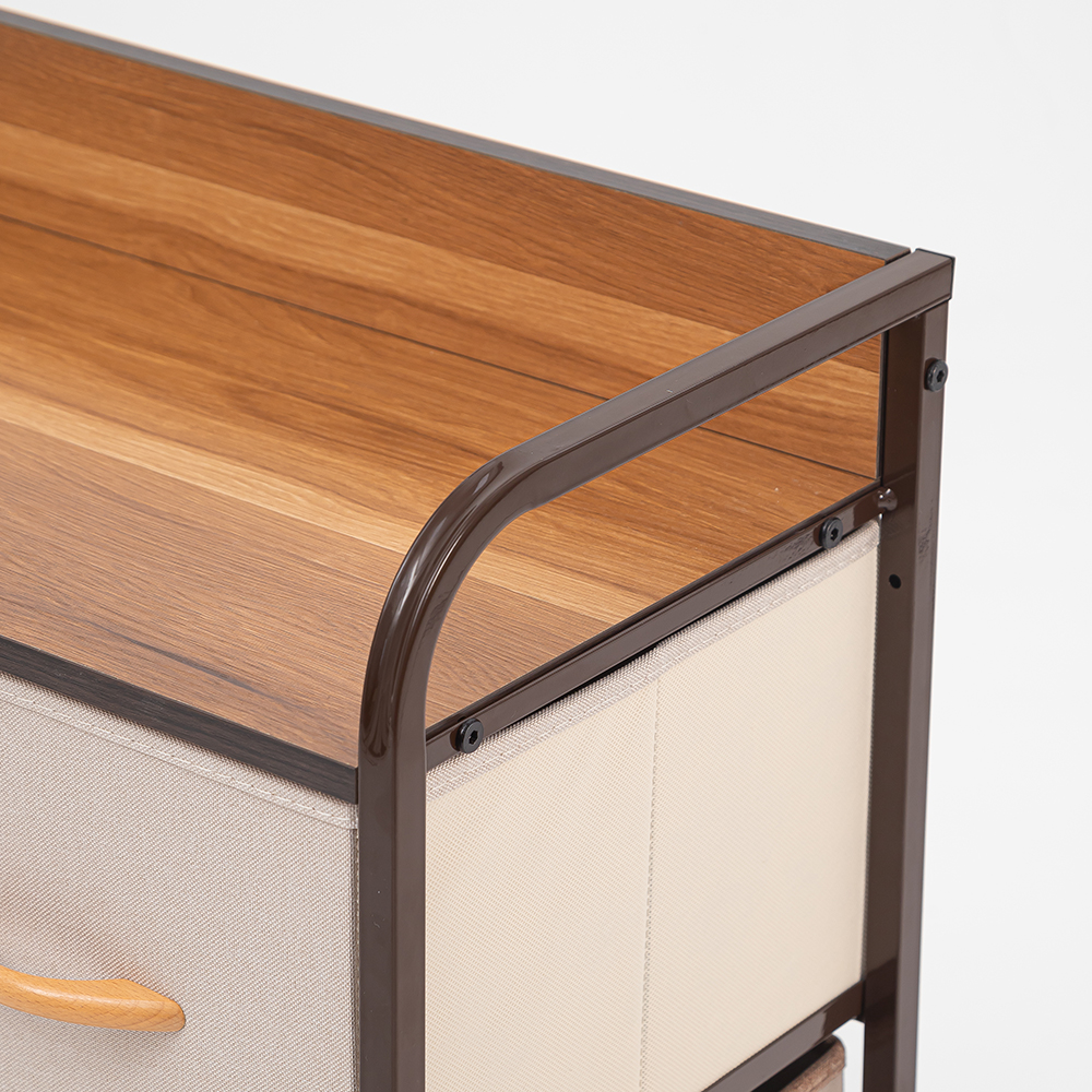 Color blocked 4-drawer Fabric Chest