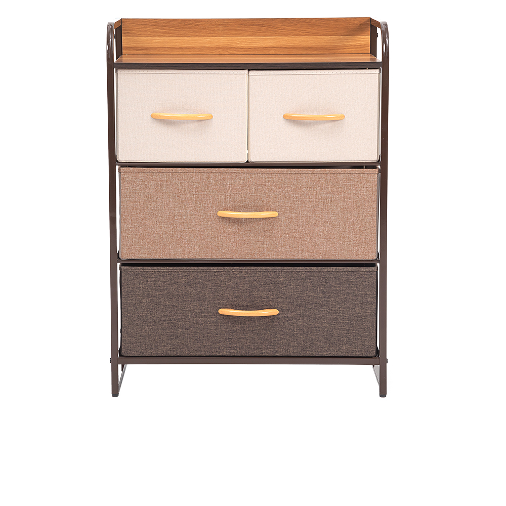 Color blocked 4-drawer Fabric Chest