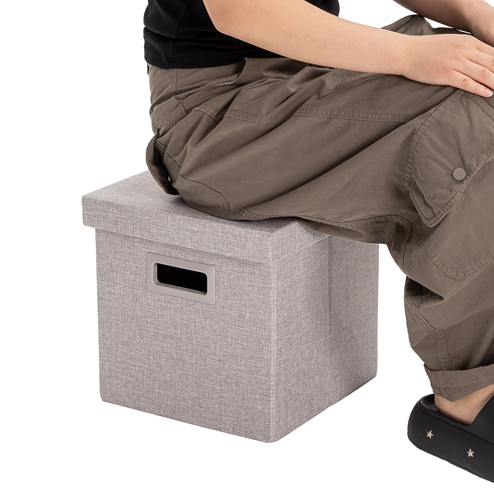 Storage Ottoman with Handles Lid
