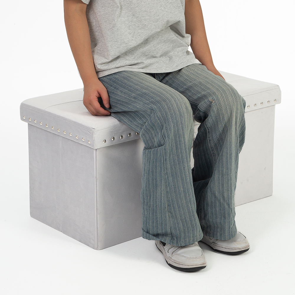 Folding Storage Ottoman Bench