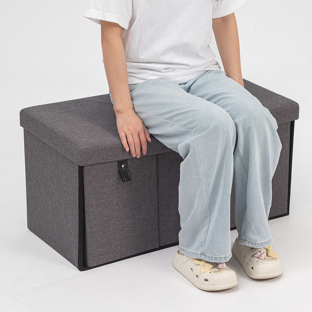 3-Drawers Folding Storage Ottoman