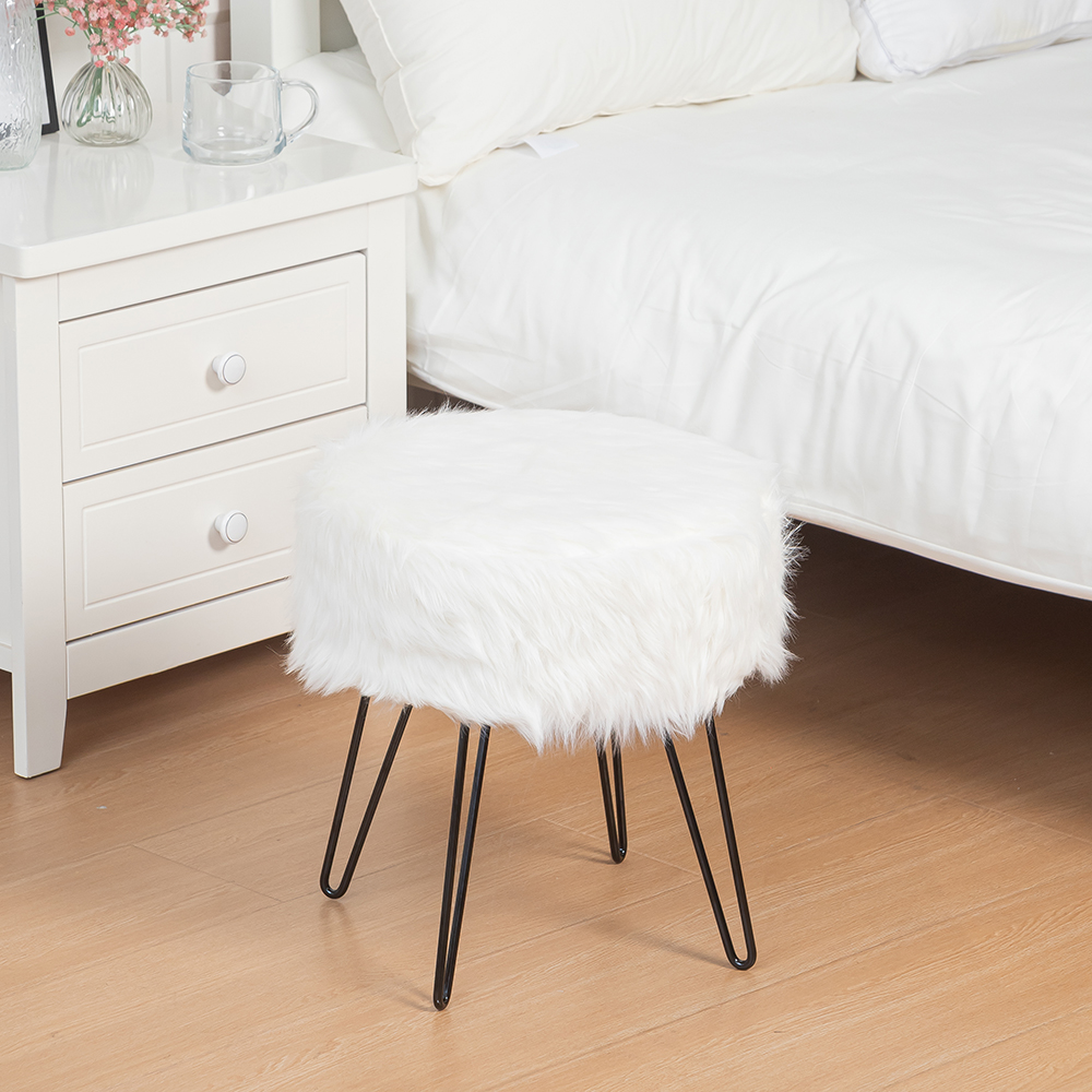 Fluffy Vanity Stool Chair